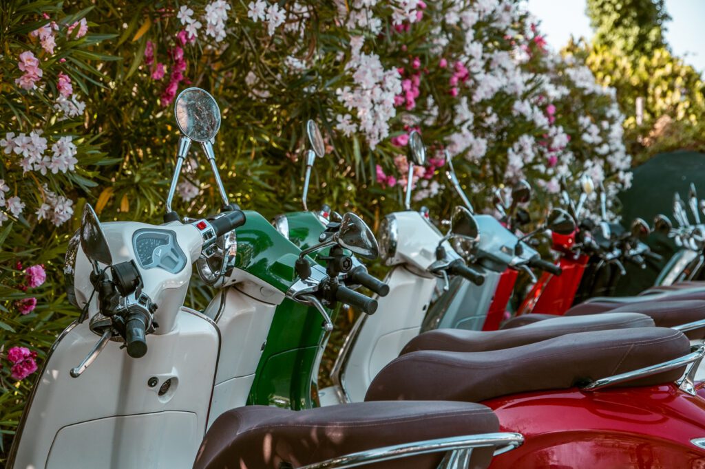colourful Vespa's Amalfi
