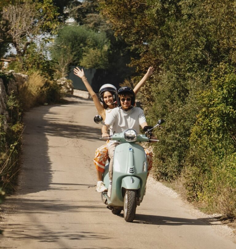 two people on Vespa in Puglia
