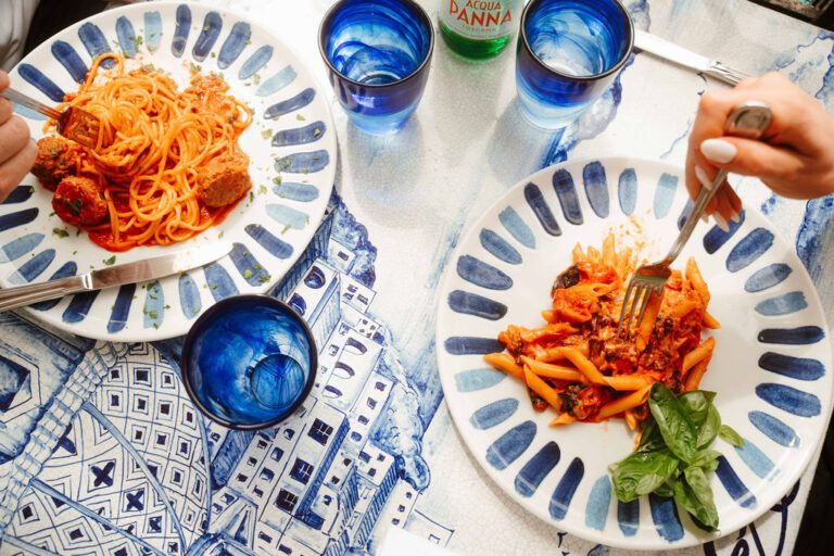 two plates of delicious pasta